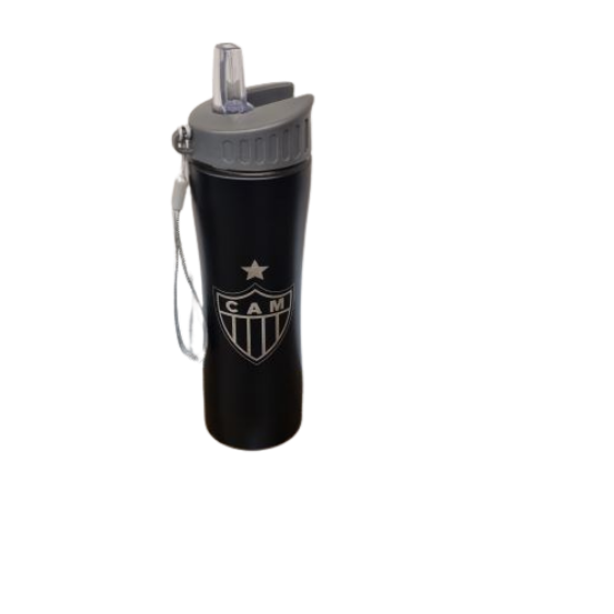 Squeeze metal 600 ml com alça preta Atlético - Produto Licenciado