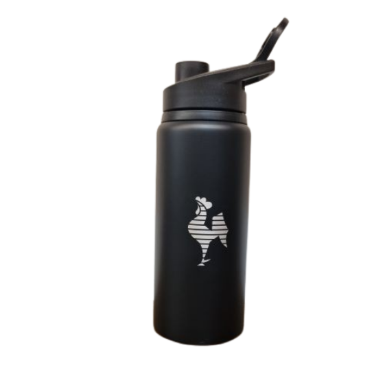 Squeeze bico metal preta 600ml Escudo- atlético Produto Licenciado