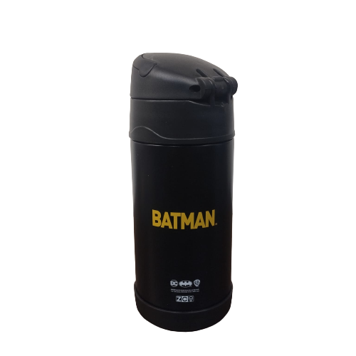 Garrafa Batman térmica inox com canudo e alça