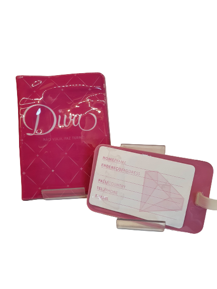 Kit viagem DIVA - Capa passaporte e Tag de mala