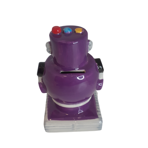 Cofre Cerâmica Robot roxo