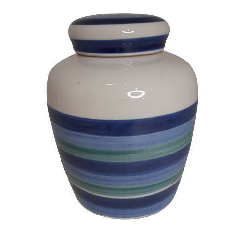 Pote com Tampa Azul e Verde Kare Porcelana