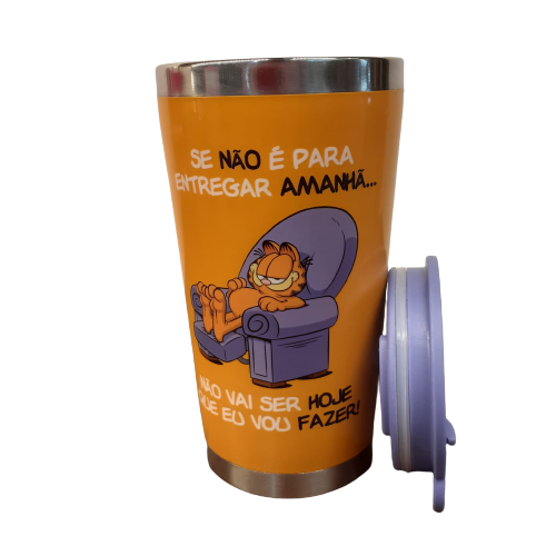 Copo viagem Snap Inox Garfield