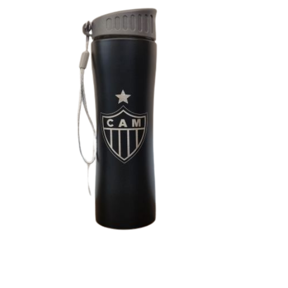 Squeeze metal  600 ml com alça preta Atlético - Produto Licenciado
