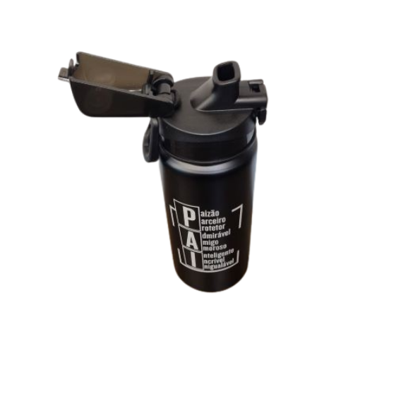 Garrafa Preta Pai 600 ml com trava/alça -  PAI