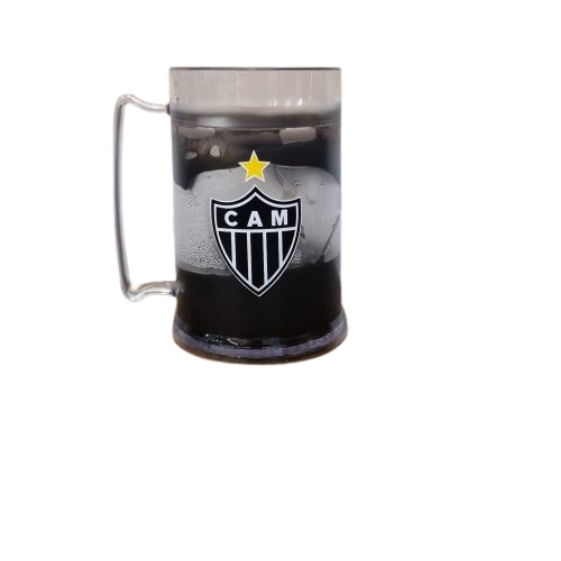 Caneca Gel PC Preta Galo Volpi Dou- Atlético - Produto Licenciado