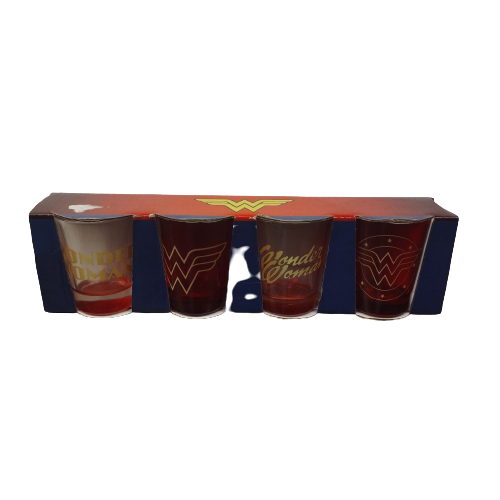 Kit de Shot com 4 copinhos Mulher Maravilha - Produto Oficial