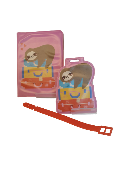 Kit Viagem Preguiça - Capa de passaporte e Tag de Mala