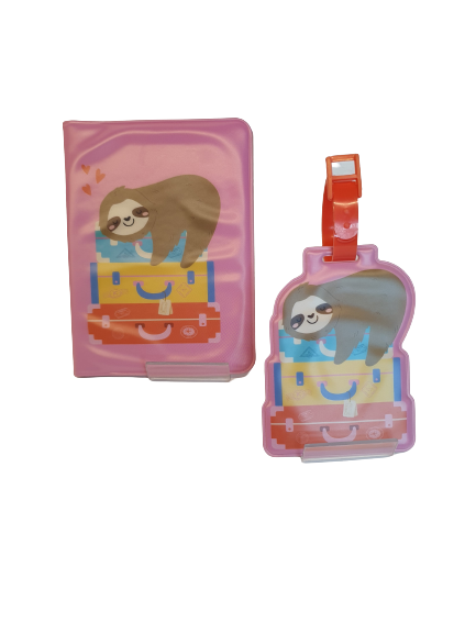 Kit Viagem Preguiça - Capa de passaporte e Tag de Mala